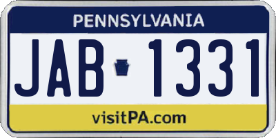 PA license plate JAB1331