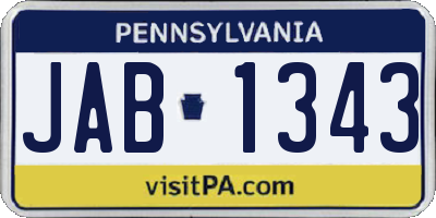 PA license plate JAB1343