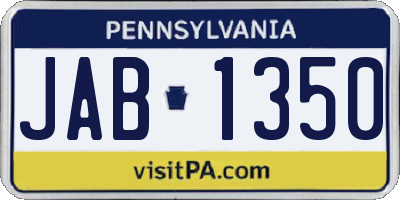 PA license plate JAB1350