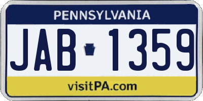 PA license plate JAB1359