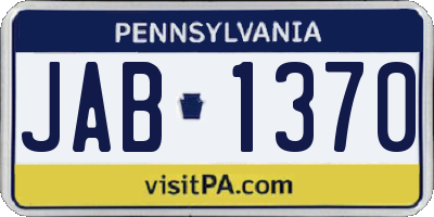 PA license plate JAB1370