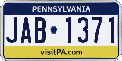 PA license plate JAB1371