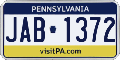 PA license plate JAB1372