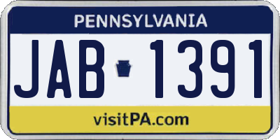 PA license plate JAB1391