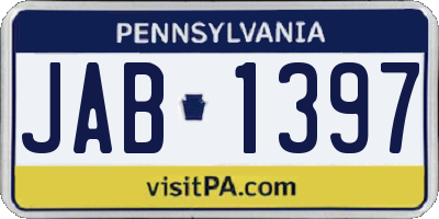 PA license plate JAB1397