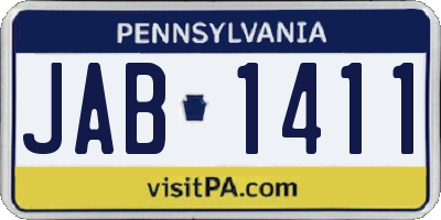 PA license plate JAB1411