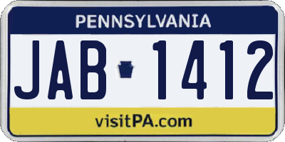 PA license plate JAB1412