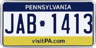 PA license plate JAB1413