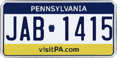 PA license plate JAB1415