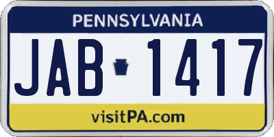 PA license plate JAB1417