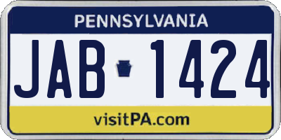 PA license plate JAB1424