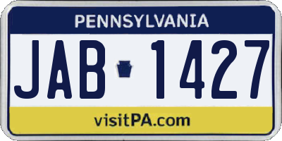 PA license plate JAB1427