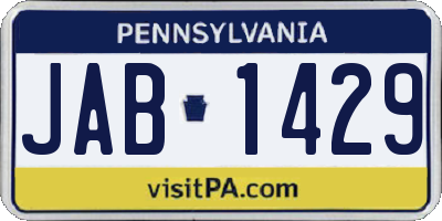 PA license plate JAB1429