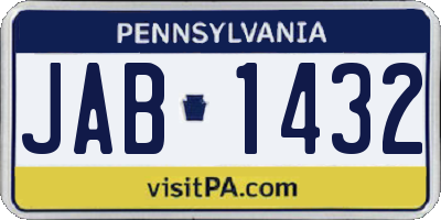 PA license plate JAB1432