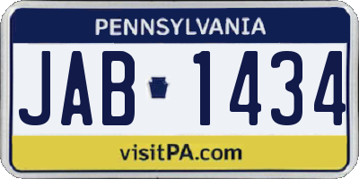 PA license plate JAB1434