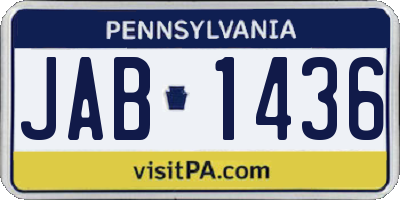 PA license plate JAB1436