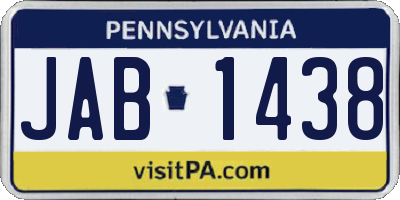 PA license plate JAB1438