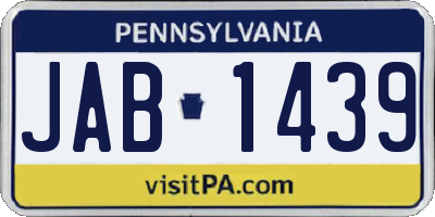 PA license plate JAB1439