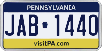 PA license plate JAB1440