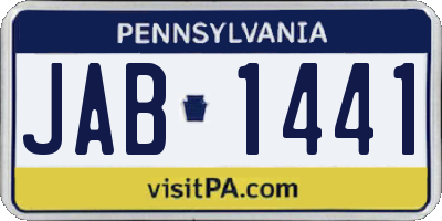 PA license plate JAB1441