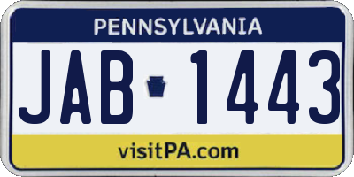 PA license plate JAB1443