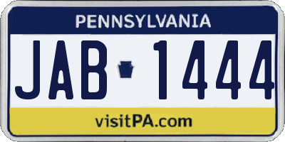 PA license plate JAB1444