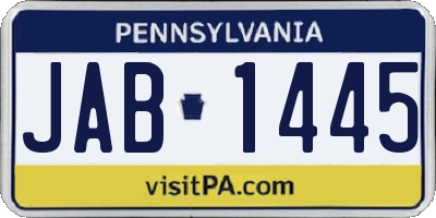 PA license plate JAB1445