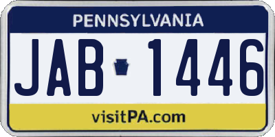 PA license plate JAB1446