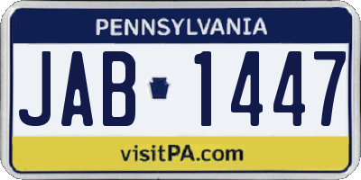 PA license plate JAB1447