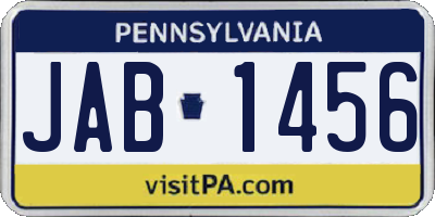 PA license plate JAB1456