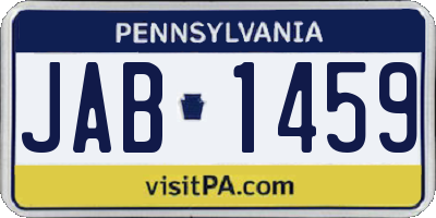 PA license plate JAB1459