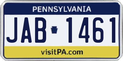 PA license plate JAB1461