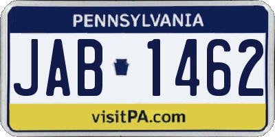 PA license plate JAB1462