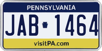 PA license plate JAB1464