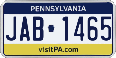 PA license plate JAB1465