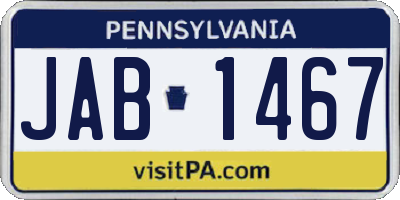 PA license plate JAB1467