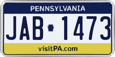 PA license plate JAB1473