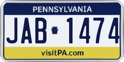 PA license plate JAB1474