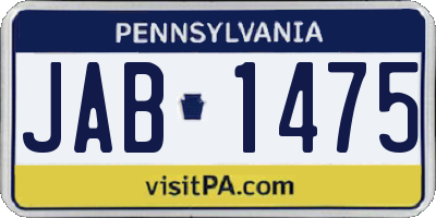 PA license plate JAB1475