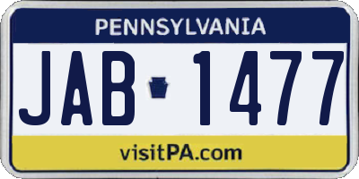 PA license plate JAB1477