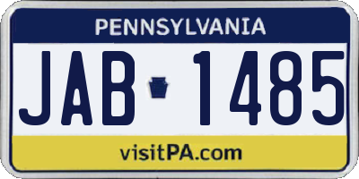 PA license plate JAB1485