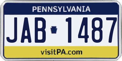 PA license plate JAB1487