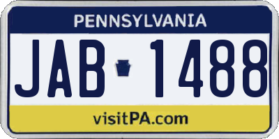 PA license plate JAB1488