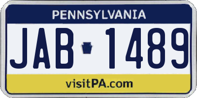 PA license plate JAB1489