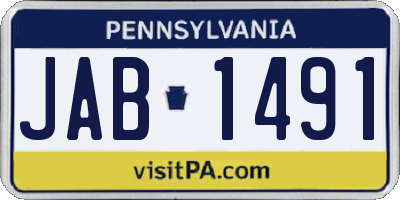 PA license plate JAB1491