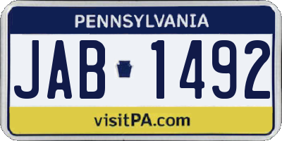 PA license plate JAB1492