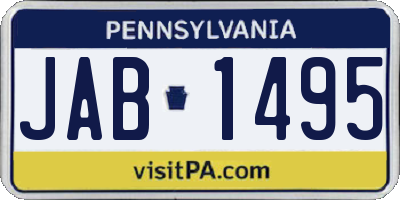 PA license plate JAB1495