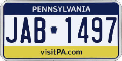 PA license plate JAB1497