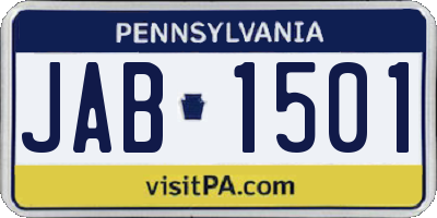 PA license plate JAB1501