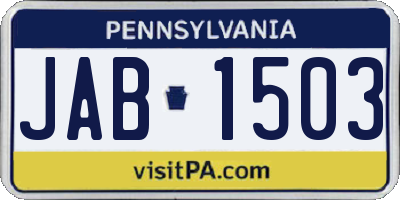 PA license plate JAB1503